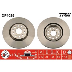 DF4059 Brake Disc TRW - Top1autovaruosad