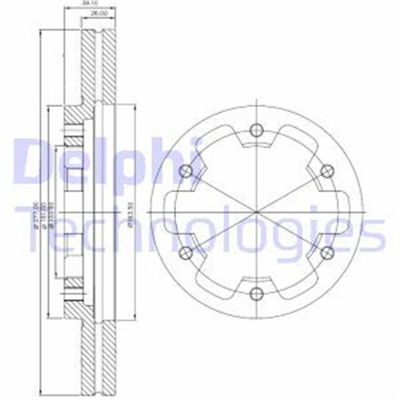 BG3422 Bromsskiva DELPHI