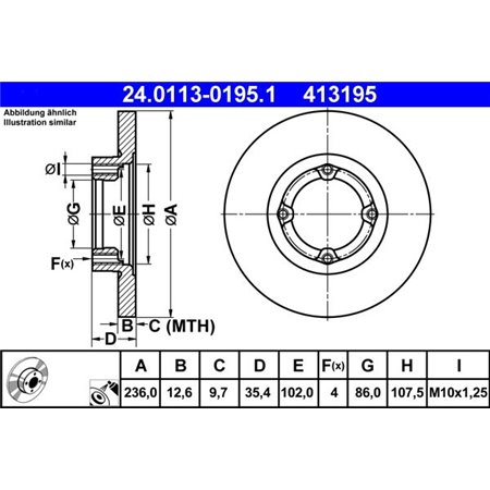 24.0113-0195.1 Brake Disc ATE