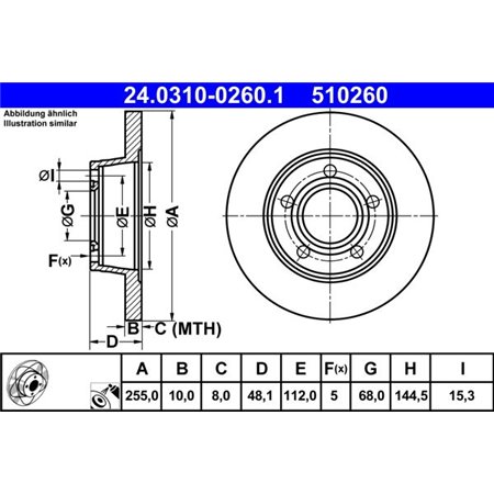 24.0310-0260.1 Brake Disc ATE