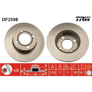 DF2598  Brake disc TRW 