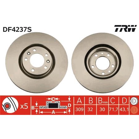 DF4237S Brake Disc TRW