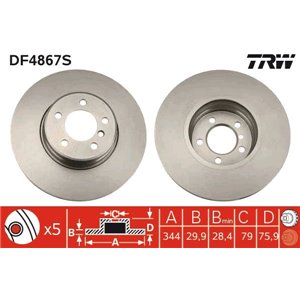 DF4867S Brake Disc TRW - Top1autovaruosad