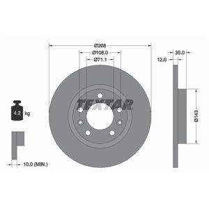 92268003  Brake disc TEXTAR 