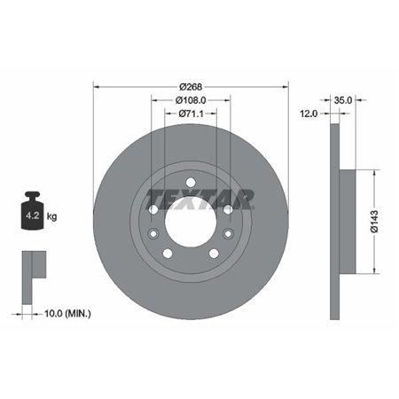 92268003 Brake Disc TEXTAR