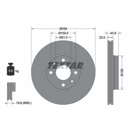 92241503 Brake Disc TEXTAR