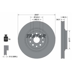 92224303  Brake disc TEXTAR 