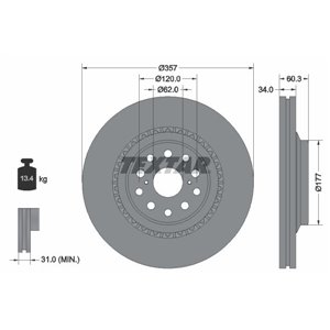 92224303 Тормозной диск TEXTAR - Top1autovaruosad