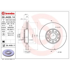 09.A428.11 Тормозной диск BREMBO     