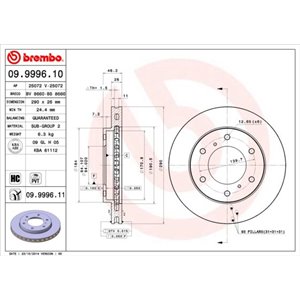 09.9996.11 Brake Disc BREMBO - Top1autovaruosad