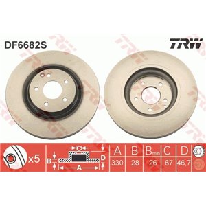 DF6682S Brake Disc TRW - Top1autovaruosad