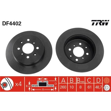 DF4402  Brake disc TRW 
