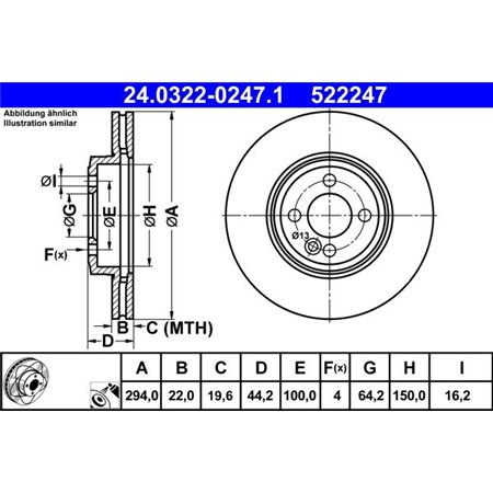 24.0322-0247.1 Brake Disc ATE