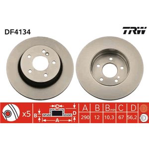 DF4134 Brake Disc TRW - Top1autovaruosad