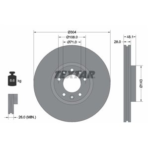 92232303 Brake Disc TEXTAR - Top1autovaruosad