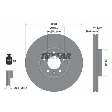 92232303 Brake Disc TEXTAR