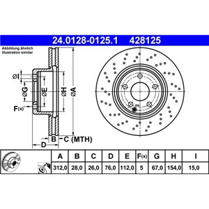 24.0128-0125.1 Brake Disc ATE - Top1autovaruosad