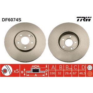DF6074S  Brake disc TRW  - Top1autovaruosad