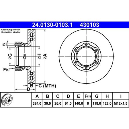 24.0130-0103.1 Bromsskiva ATE