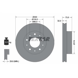 92157303 Тормозной диск TEXTAR - Top1autovaruosad