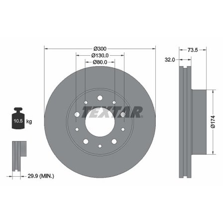 92157303 Brake Disc TEXTAR