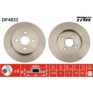 DF4832  Brake disc TRW 