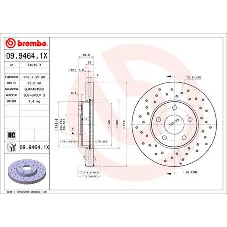 09.9464.1X Piduriketas BREMBO