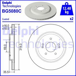 BG5080C  Brake disc DELPHI 