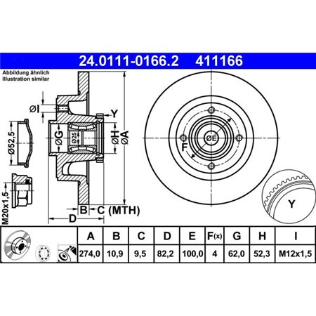 24.0111-0166.2 Brake Disc ATE