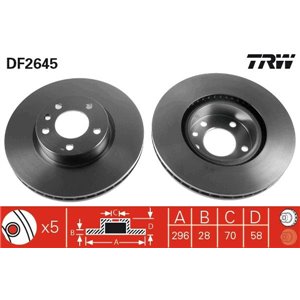 DF2645 Brake Disc TRW - Top1autovaruosad