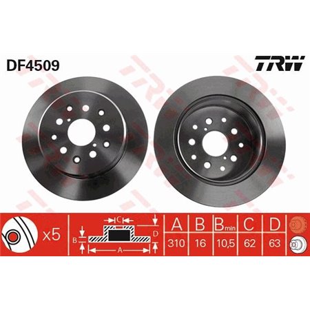 DF4509 Brake Disc TRW