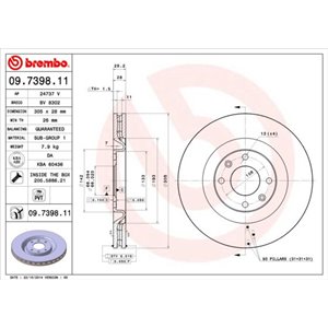 09.7398.11 Bromsskiva BREMBO - Top1autovaruosad