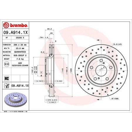 09.A914.1X Тормозной диск BREMBO
