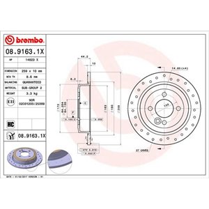 08.9163.1X Piduriketas BREMBO - Top1autovaruosad