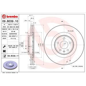 09.B039.11  Brake disc BREMBO 