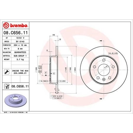 08.C656.11 Brake Disc BREMBO