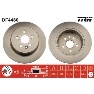 DF4480  Brake disc TRW 