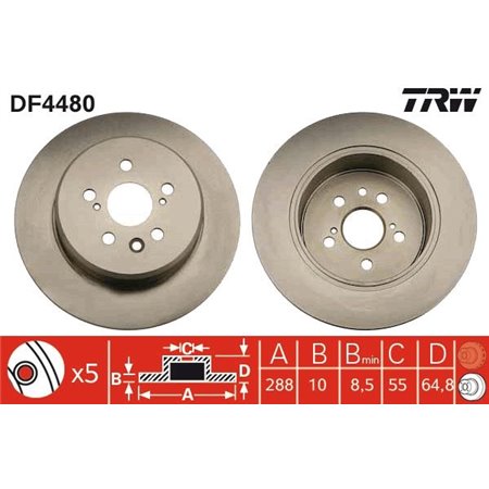 DF4480  Brake disc TRW 