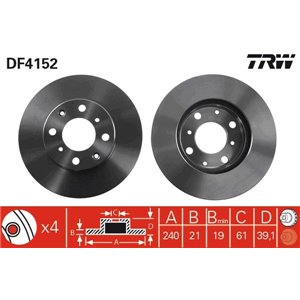 DF4152 Brake Disc TRW - Top1autovaruosad
