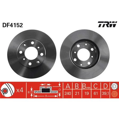 DF4152 Brake Disc TRW