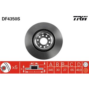 DF4350S Brake Disc TRW - Top1autovaruosad