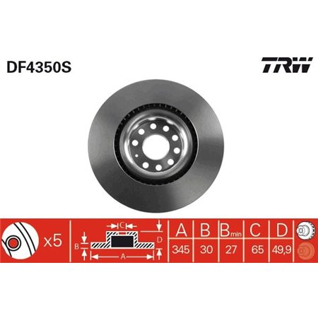 DF4350S Brake Disc TRW