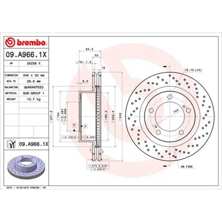 09.A966.1X Piduriketas BREMBO