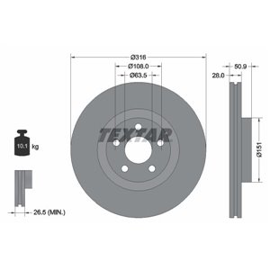 92317203 Тормозной диск TEXTAR     