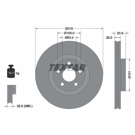 92317203 Тормозной диск TEXTAR