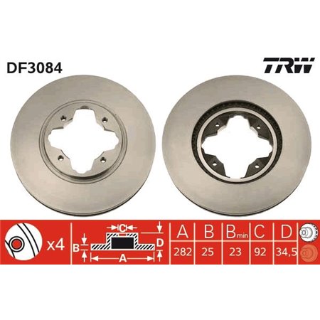 DF3084 Тормозной диск TRW     