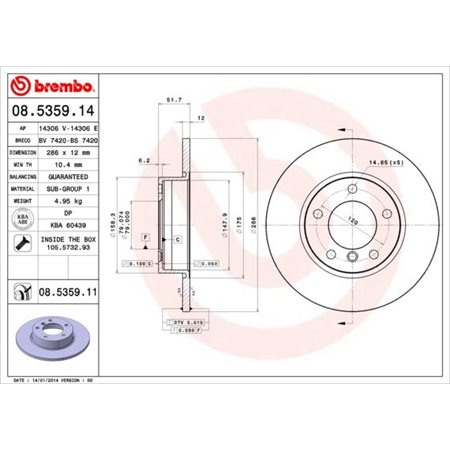 08.5359.11 Brake Disc BREMBO