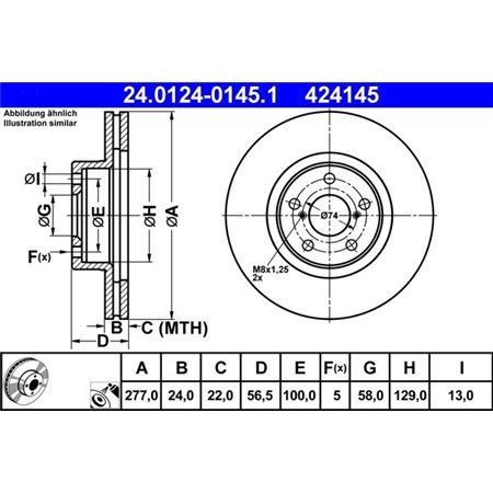 24.0124-0145.1 Brake Disc ATE