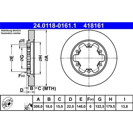 24.0118-0161.1 Bromsskiva ATE