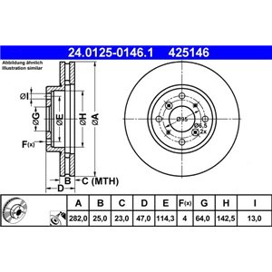 24.0125-0146.1 Тормозной диск ATE - Top1autovaruosad